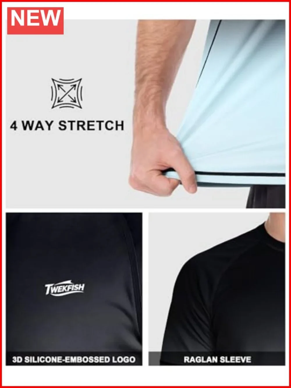 UPF 50+ Men's Rash Guard Short Sleeve Quick Dry Sun Shirt